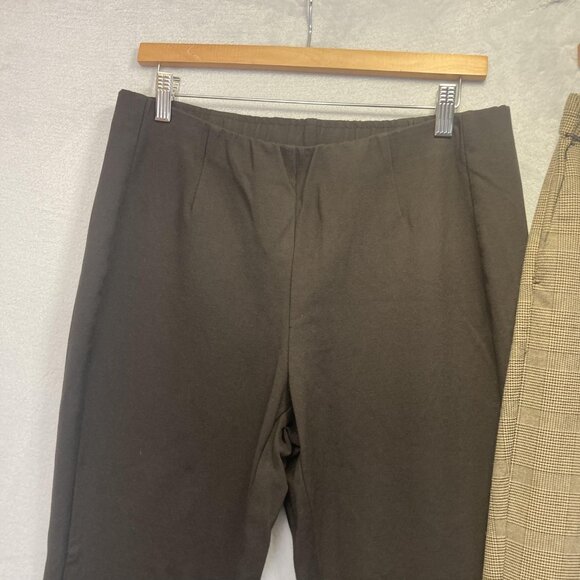 J. Jill Lot of 2 Pants Womens Medium Solid Ponte Slim Leg Brown + Glen Plaid - Picture 10 of 16